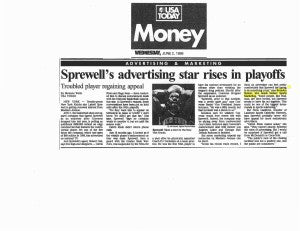 Sprewell's advertising star rises in playoffs