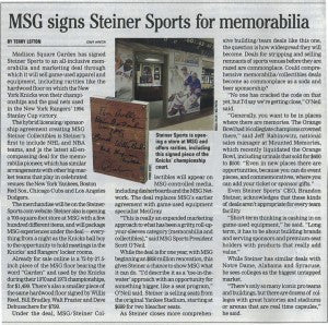 MSG signs Steiner: Sports Business Journal 2010