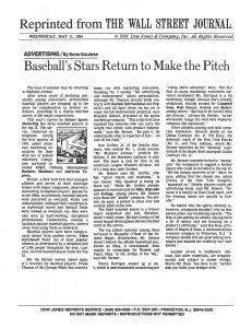 Baseball's Stars Return to Make The Pitch