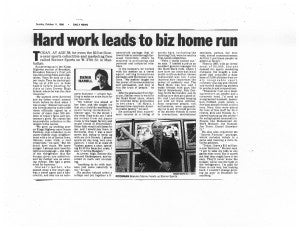 Hard work leads to biz home run