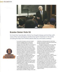 Brandon Steiner Visits SU: College news 2010