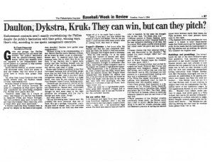 Daulton, Dykstra, Kruk: They can win, but can they pitch