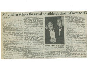 SU Grad practices the art of an athlete's deal