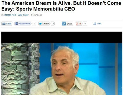 The American Dream Is Alive, But It Doesn’t Come Easy: Sports Memorabilia CEO