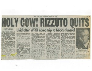 Holy Cow! Rizzuto Quits