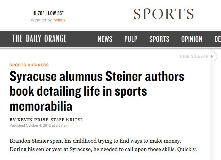Syracuse alumnus Steiner authors book detailing life in sports memorabilia