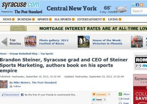 Brandon Steiner, Syracuse grad and CEO of Steiner Sports Marketing, authors book on his sports empire